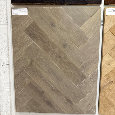 Windsor Engineered Real Wood Oak Herringbone Brushed Grey UV Brushed Oiled